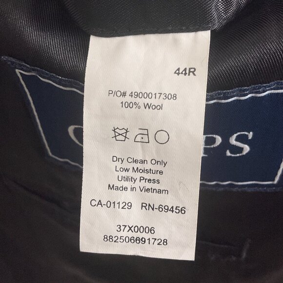 Chaps Suit Men 44R/39Wx30L Black White Pinstripe Wool Classi Career Three Button - Picture 6 of 16